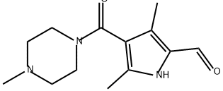 1H-Pyrrole-2-carboxaldehyde, 3,5-dimethyl-4-[(4-methyl-1-piperazinyl)carbonyl]- 구조식 이미지