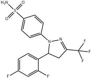 Benzenesulfonamide, 4-[5-(2,4-difluorophenyl)-4,5-dihydro-3-(trifluoromethyl)-1H-pyrazol-1-yl]- Structure