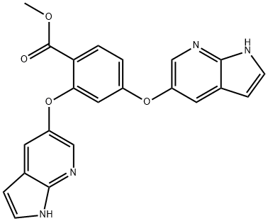 Benzoic acid, 2,4-bis(1H-pyrrolo[2,3-b]pyridin-5-yloxy)-, methyl ester Structure