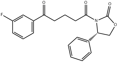 1,5-Pentanedione, 1-(3-fluorophenyl)-5-[(4S)-2-oxo-4-phenyl-3-oxazolidinyl]- 구조식 이미지