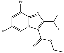 Ethyl 8-bromo-6-chloro-2-(difluoromethyl)imidazo[1,2-a]pyridine-3-carboxylate 구조식 이미지