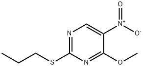 Pyrimidine, 4-methoxy-5-nitro-2-(propylthio)- Structure