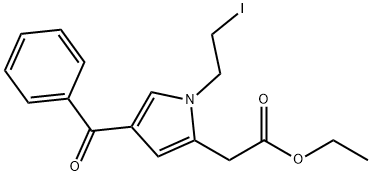 1H-Pyrrole-2-acetic acid, 4-benzoyl-1-(2-iodoethyl)-, ethyl ester Structure