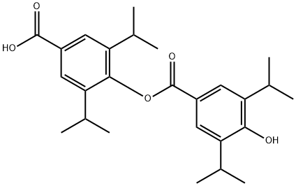4-Carboxy-2,6-bis(1-methylethyl)phenyl 4-hydroxy-3,5-bis(1-methylethyl)benzoate 구조식 이미지