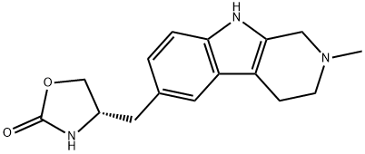 2-Oxazolidinone, 4-[(2,3,4,9-tetrahydro-2-methyl-1H-pyrido[3,4-b]indol-6-yl)methyl]-, (4S)- 구조식 이미지