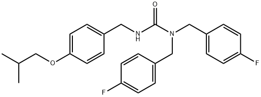 Urea, N,N-bis[(4-fluorophenyl)methyl]-N'-[[4-(2-methylpropoxy)phenyl]methyl]- Structure