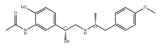 Acetamide, N-[2-hydroxy-5-[(1R)-1-hydroxy-2-[[(1R)-2-(4-methoxyphenyl)-1-methylethyl]amino]ethyl]phenyl]-, rel- Structure