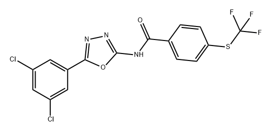 Benzamide, N-[5-(3,5-dichlorophenyl)-1,3,4-oxadiazol-2-yl]-4-[(trifluoromethyl)thio]- Structure