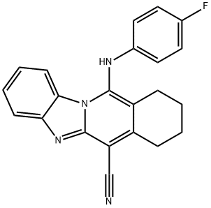 Benzimidazo[1,2-b]isoquinoline-6-carbonitrile, 11-[(4-fluorophenyl)amino]-7,8,9,10-tetrahydro- Structure