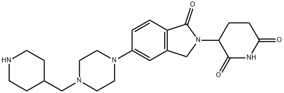 2,6-Piperidinedione, 3-[1,3-dihydro-1-oxo-5-[4-(4-piperidinylmethyl)-1-piperazinyl]-2H-isoindol-2-yl]- Structure