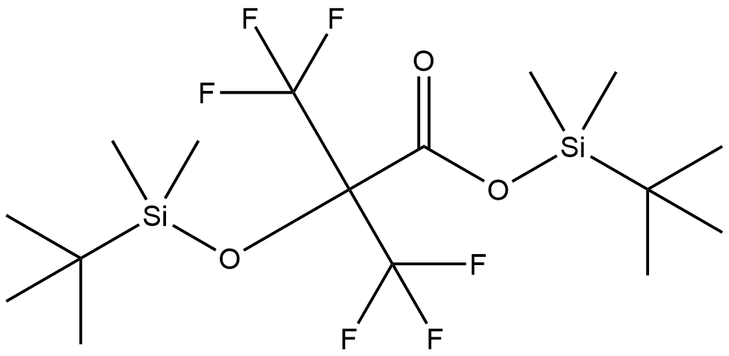 (1,1-Dimethylethyl)dimethylsilyl 2-[[(1,1-dimethylethyl)dimethylsilyl]oxy]-3,3,3-trifluoro-2-(trifluoromethyl)propanoate (ACI) Structure