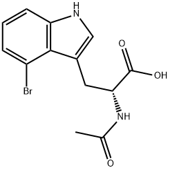 (R)-2-Acetamido-3-(4-bromo-1H-indol-3-yl)propanoic acid 구조식 이미지