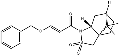 2-Propen-1-one, 3-(phenylmethoxy)-1-[(3aS,6R,7aR)-tetrahydro-8,8-dimethyl-2,2-dioxido-3H-3a,6-methano-2,1-benzisothiazol-1(4H)-yl]-, (2E)- Structure