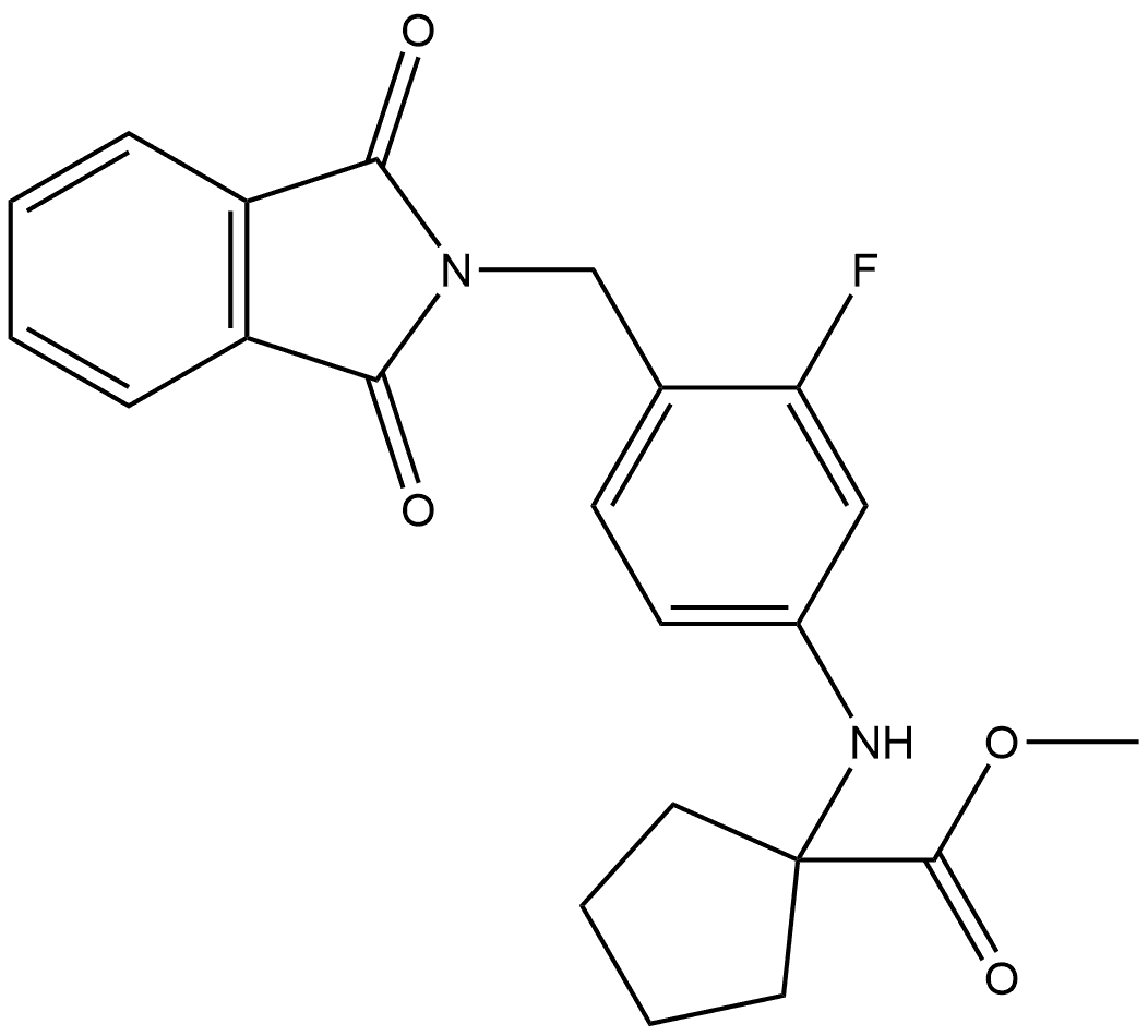 methyl 1-((4-((1,3-dioxoisoindolin-2-yl)methyl)-3-fluorophenyl)amino)cyclopentanecarboxylate Structure