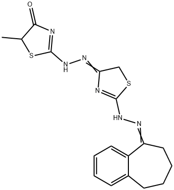 4(5H)-Thiazolone, 5-methyl-2-[2-[2-[2-(6,7,8,9-tetrahydro-5H-benzocyclohepten-5-ylidene)hydrazinyl]-4(5H)-thiazolylidene]hydrazinyl]- Structure