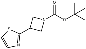 1-Azetidinecarboxylic acid, 3-(2-thiazolyl)-, 1,1-dimethylethyl ester Structure