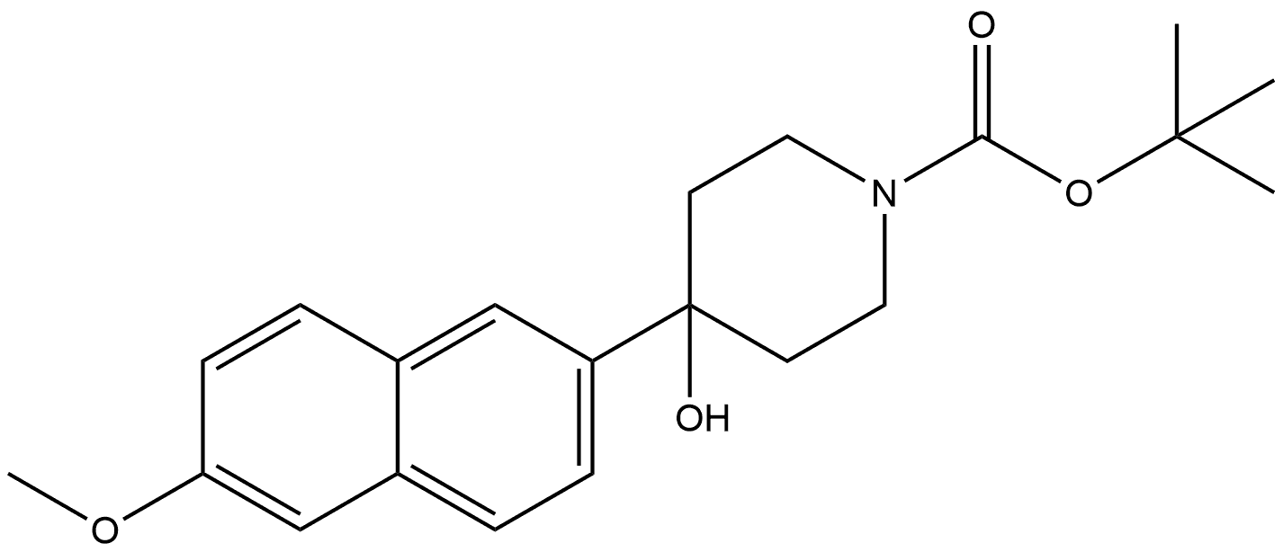 tert-butyl 4-hydroxy-4-(6-methoxynaphthalen-2-yl)piperidine-1-carboxylate Structure