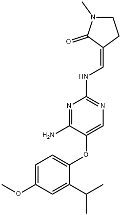 2-Pyrrolidinone, 3-[[[4-amino-5-[4-methoxy-2-(1-methylethyl)phenoxy]-2-pyrimidinyl]amino]methylene]-1-methyl-, (3Z)- Structure