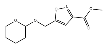 3-Isoxazolecarboxylic acid, 5-[[(tetrahydro-2H-pyran-2-yl)oxy]methyl]-, methyl ester 구조식 이미지