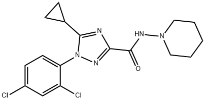 1H-1,2,4-Triazole-3-carboxamide, 5-cyclopropyl-1-(2,4-dichlorophenyl)-N-1-piperidinyl- Structure