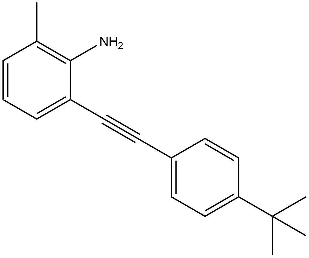 2-[2-[4-(1,1-Dimethylethyl)phenyl]ethynyl]-6-methylbenzenamine Structure