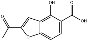5-Benzofurancarboxylic acid, 2-acetyl-4-hydroxy- 구조식 이미지