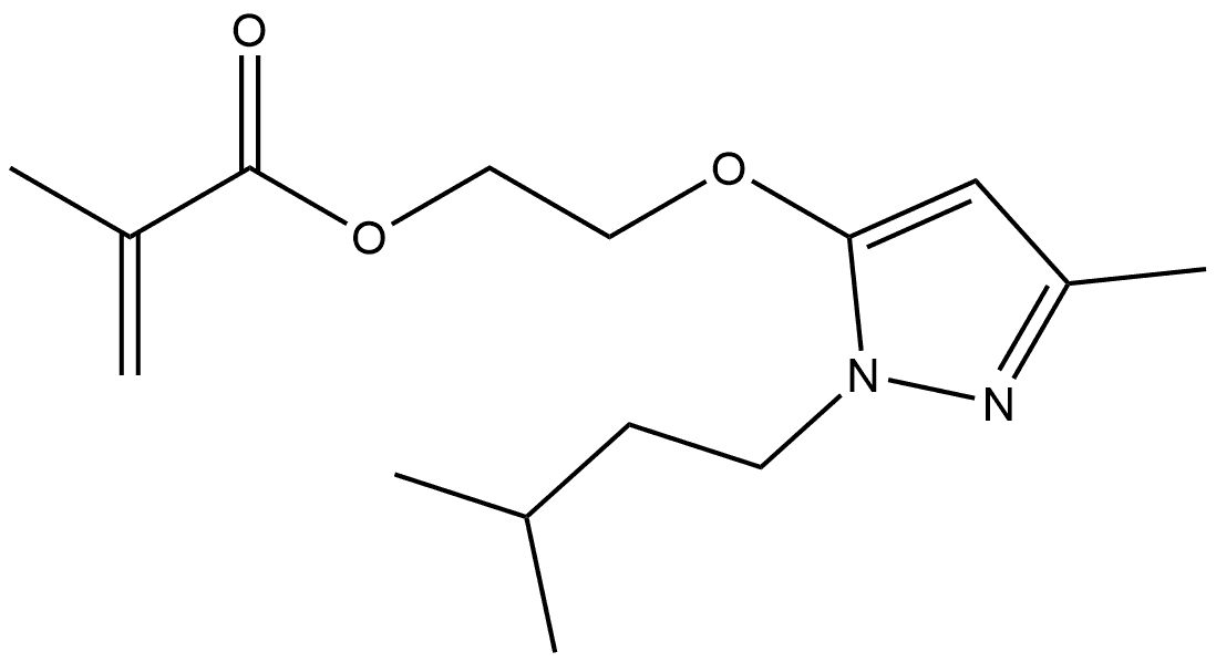 2-{[3-methyl-1-(3-methylbutyl)-1H-pyrazol-5-yl]oxy}ethyl 2-methylprop-2-enoate Structure