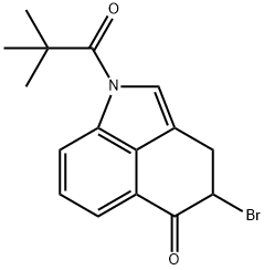 Benz[cd]indol-5(1H)-one, 4-bromo-1-(2,2-dimethyl-1-oxopropyl)-3,4-dihydro- Structure