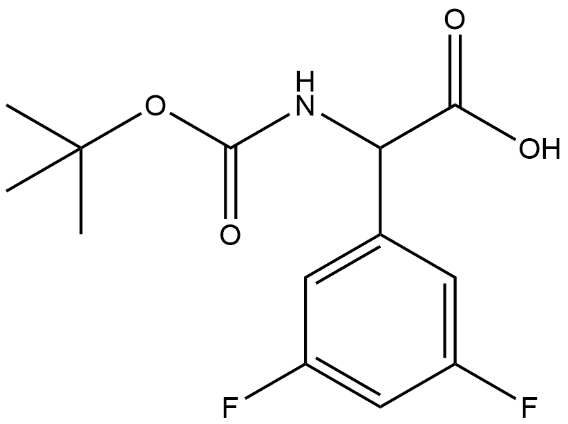 Benzeneacetic acid, α-[[(1,1-dimethylethoxy)carbonyl]amino]-3,5-difluoro- Structure