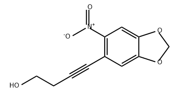 3-Butyn-1-ol, 4-(6-nitro-1,3-benzodioxol-5-yl)- Structure