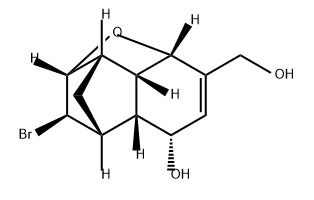 2,4-Methanoindeno[7,1-bc]furan-7-methanol, 8-bromo-2,2a,3,4,4a,5,7a,7b-octahydro-5-hydroxy-, (2R,2aS,4R,4aS,5R,7aS,7bS,8R)- Structure