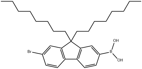 Boronic acid, B-(7-bromo-9,9-dioctyl-9H-fluoren-2-yl)- Structure