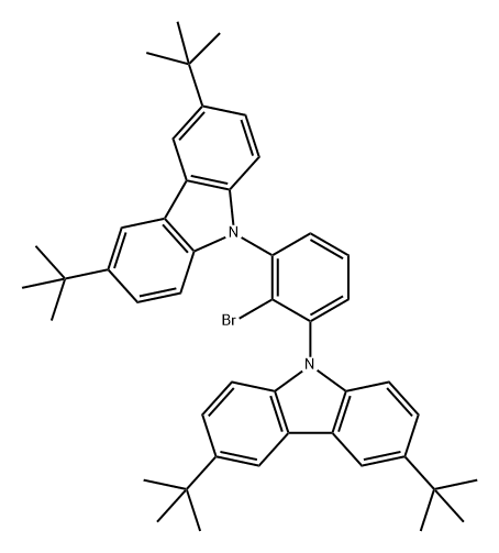 9H-Carbazole, 9,9'-(2-bromo-1,3-phenylene)bis[3,6-bis(1,1-dimethylethyl)- Structure