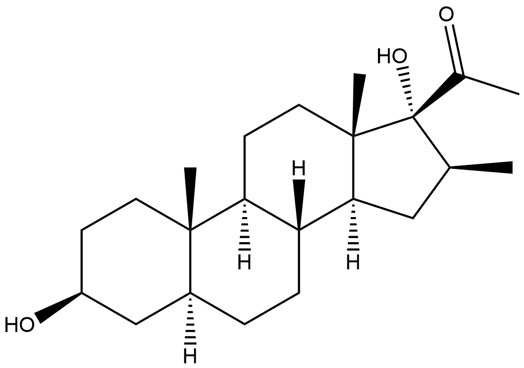 (3β,5α,16β)-3,17-Dihydroxy-16-methylpregnan-20-one 구조식 이미지