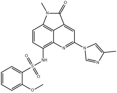 Benzenesulfonamide, N-[1,2-dihydro-1-methyl-4-(4-methyl-1H-imidazol-1-yl)-2-oxopyrrolo[4,3,2-de]quinolin-6-yl]-2-methoxy- Structure