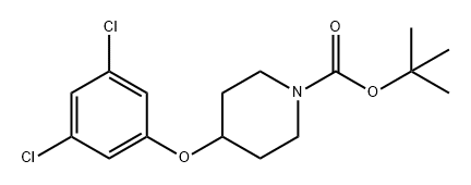 1-Piperidinecarboxylic acid, 4-(3,5-dichlorophenoxy)-, 1,1-dimethylethyl ester 구조식 이미지