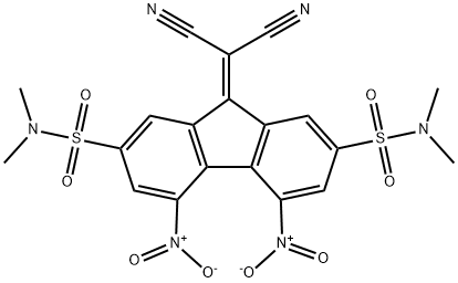 9-(dicyanomethylene)-4,5-bisnitro-N~2~,N~2~,N~7~,N~7~-tetramethyl-9H-fluorene-2,7-disulfonamide 구조식 이미지