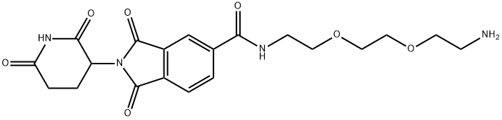 1H-Isoindole-5-carboxamide, N-[2-[2-(2-aminoethoxy)ethoxy]ethyl]-2-(2,6-dioxo-3-piperidinyl)-2,3-dihydro-1,3-dioxo- Structure