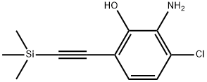 Phenol, 2-amino-3-chloro-6-[2-(trimethylsilyl)ethynyl]- Structure