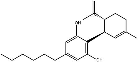 1,3-Benzenediol, 5-hexyl-2-[(1R,6R)-3-methyl-6-(1-methylethenyl)-2-cyclohexen-1-yl]- 구조식 이미지