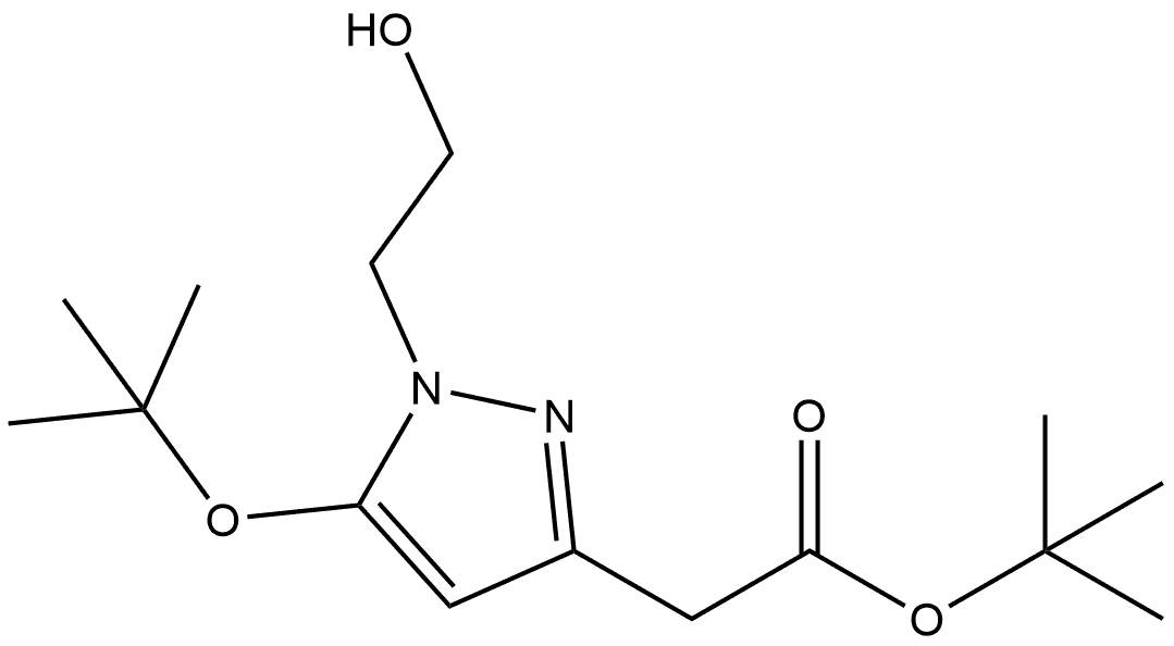 tert-butyl 2-[5-(tert-butoxy)-1-(2-hydroxyethyl)-1H-pyrazol-3-yl]acetate Structure