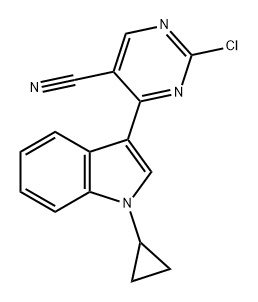 5-Pyrimidinecarbonitrile, 2-chloro-4-(1-cyclopropyl-1H-indol-3-yl)- Structure