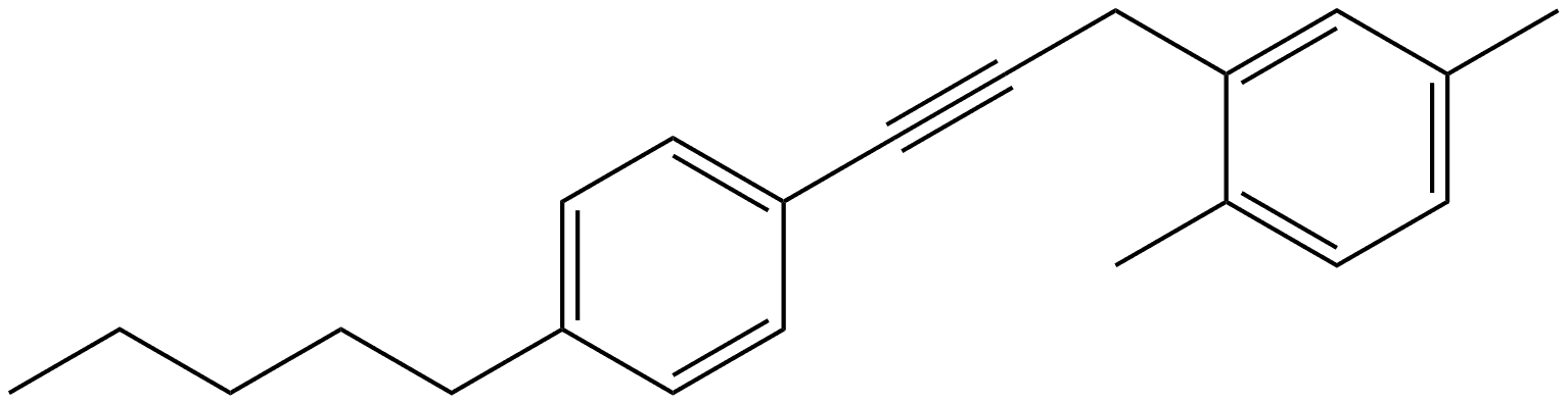 1,4-Dimethyl-2-[3-(4-pentylphenyl)-2-propyn-1-yl]benzene Structure