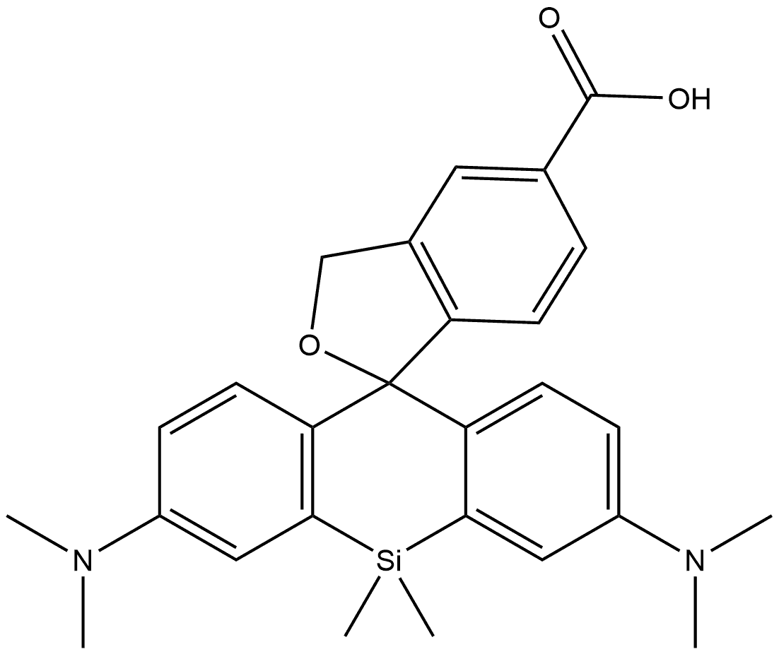 Spiro[isobenzofuran-1(3H),10′(9′H)-[9]silaanthracene]-5-carboxylic acid, 2′,7′-bis(dimethylamino)-9′,9′-dimethyl- Structure