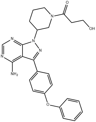 1-Propanone, 1-[3-[4-amino-3-(4-phenoxyphenyl)-1H-pyrazolo[3,4-d]pyrimidin-1-yl]-1-piperidinyl]-3-hydroxy- Structure