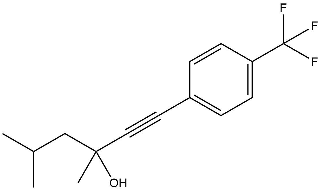 3,5-Dimethyl-1-[4-(trifluoromethyl)phenyl]-1-hexyn-3-ol Structure