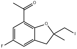 Ethanone, 1-[5-fluoro-2,3-dihydro-2-(iodomethyl)-2-methyl-7-benzofuranyl]- Structure