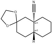 Spiro[1,3-dioxolane-2,2'(1'H)-naphthalene]-8'a(3'H)-carbonitrile, hexahydro-, (4'aR,8'aS)-rel- Structure