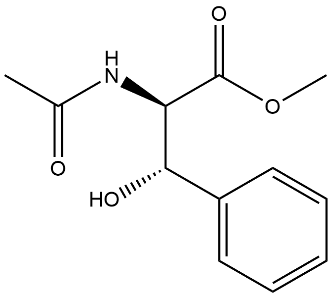 D-Phenylalanine, N-acetyl-β-hydroxy-, methyl ester, (βS)- Structure