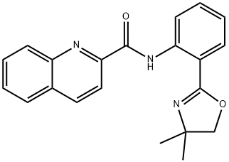 2-Quinolinecarboxamide, N-[2-(4,5-dihydro-4,4-dimethyl-2-oxazolyl)phenyl]- 구조식 이미지